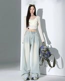 Relaxed High-Waist Wide-Leg Denim Pants