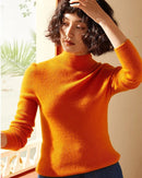 High-Neck Pullover Slim-Fit Cashmere Knit Sweater