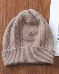 Diamond-Knit Wool Beanie