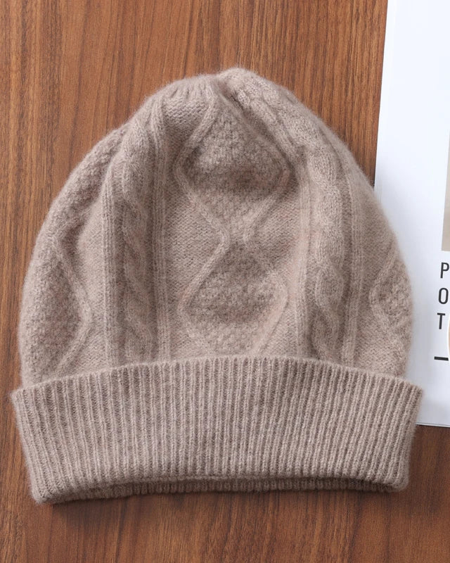 Diamond-Knit Wool Beanie