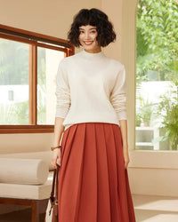 Cashmere Mock Neck Knitted Sweater