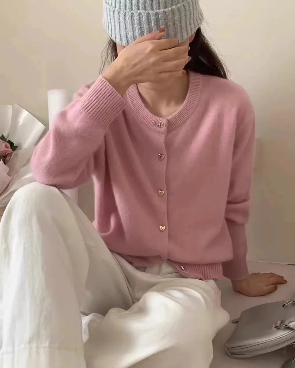 Heavyweight Cashmere Love Buckle Cardigan