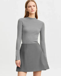 Casual High-Waisted Suit A-Line Skirt