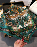 Printed Satin Square Neckerchief Scarf
