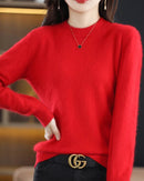 Mink Cashmere Crew Neck Knitted Sweater
