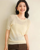Pure Cotton Short-Sleeve Knit Top