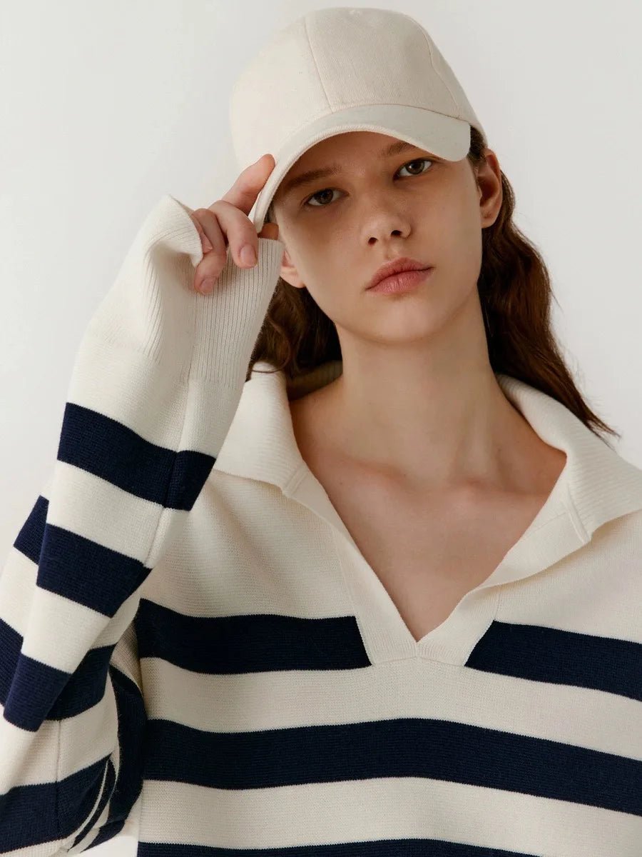 Striped Wool Base Shirt Sweater