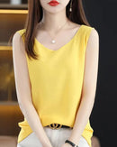 Side-Slit Sleeveless Knit Vest