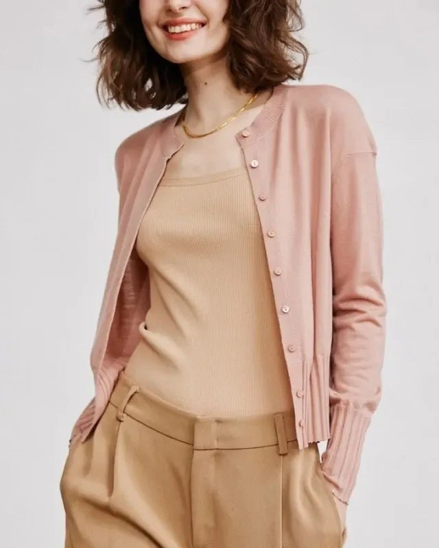 Round Neck Short Cardigan