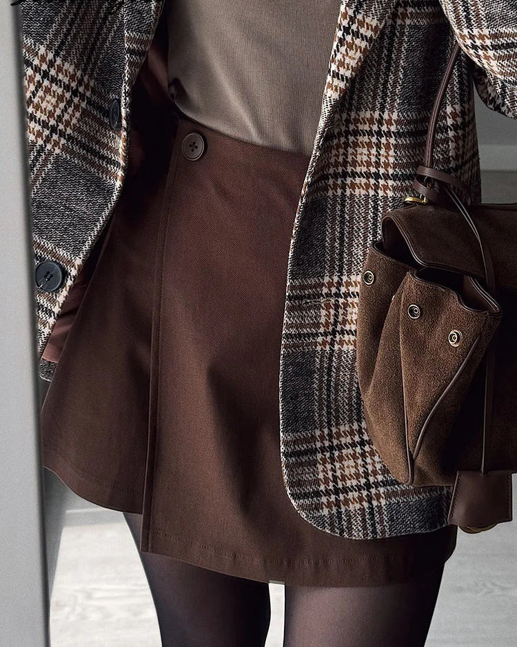Asymmetric A-Line Mini Skort