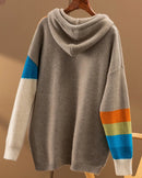 Rainbow Wool Knit Hoodie