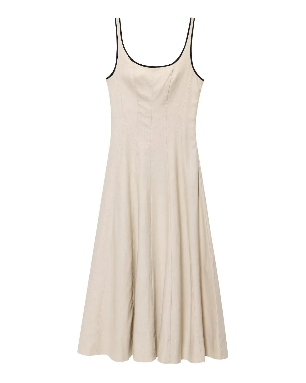 Square Neck Backless Zipper Maxi Dress