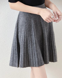 Wavy High-Waisted Sweet Knit Wool Mini Skirt