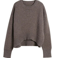 Wool Round Neck Cropped Sweater