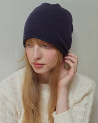 Rolled-Edge Wool Slouch Beanie