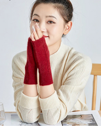 Soft Knit Wrist Warmers Thumb-Hole Mittens