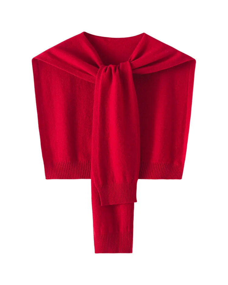 Merino Wool Knitted Shawl Cape