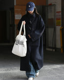 Horn Button Wool Blend Coat