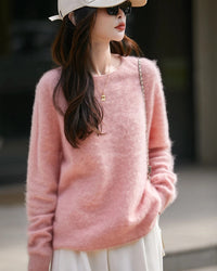Loose-Fit Crewneck Pullover Sweater