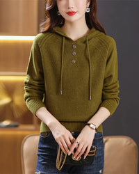 Hooded Knit Pullover Sweater