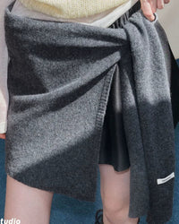 Knit Wool T-Shape Shawl Scarf