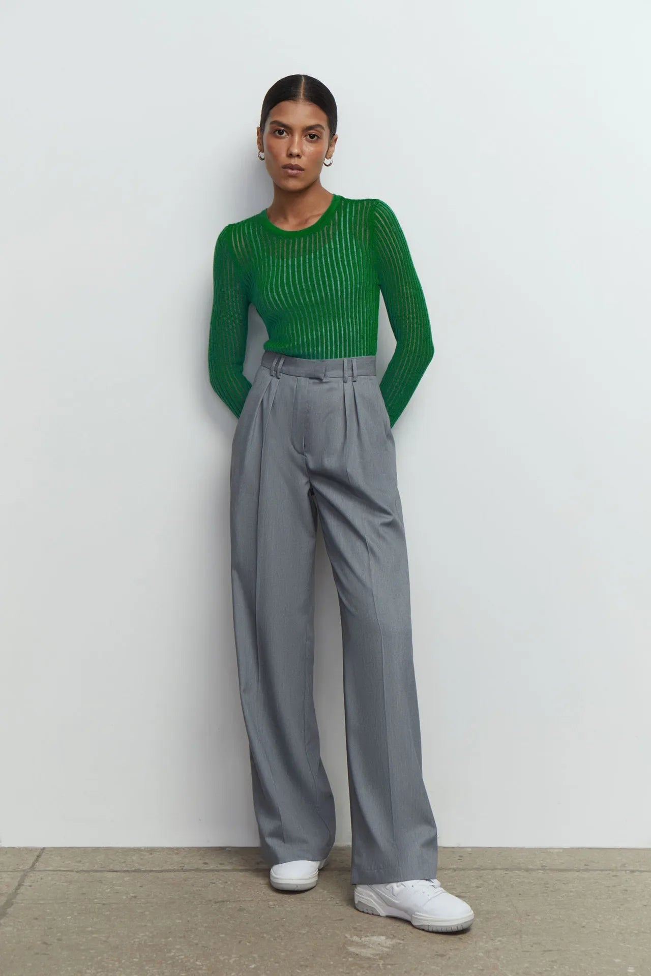 Slim See-Through Pullover Top