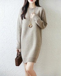 Longline Merino Wool Crewneck Sweater