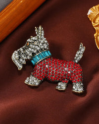 Exquisite Baroque-Style Puppy Brooch