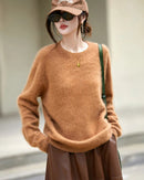Loose-Fit Crewneck Pullover Sweater