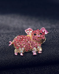 Vintage Pink Pig Brooch