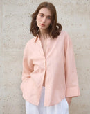 Retro Single-Breasted Collar Loose Shirt