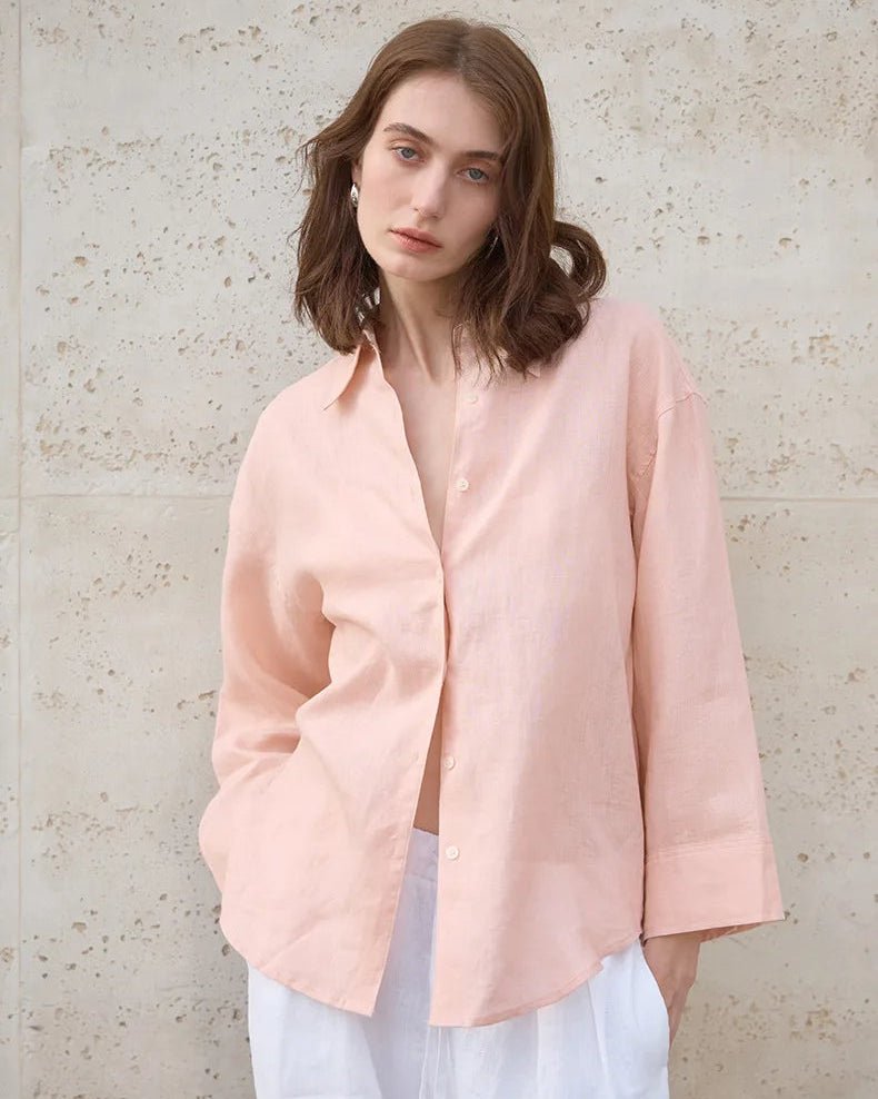 Retro Single-Breasted Collar Loose Shirt