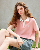Contrast Color Embroidered Polo Shirt