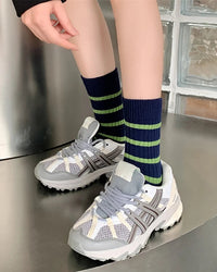 Striped Retro Loose Crew Socks