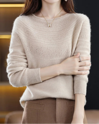 Merino Wool Hollow-Knit Pullover