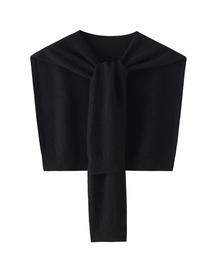 Merino Wool Knitted Shawl Cape