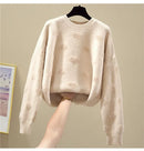 Pink Heart Winter Knitted Sweater