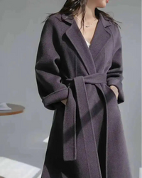 Relaxed Belted Wool Blend Coat