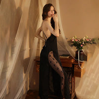 V-neck Backless Maxi Sleep Dress