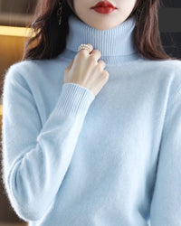 Plush Mink Cashmere Turtleneck Sweater