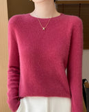 Merino Wool O-Neck Pullover Sweater