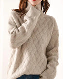 Slouchy Turtleneck Wool Sweater