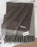 Two-Tone Wool Fringe Scarf