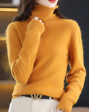 High-Neck Mink Cashmere Pullover Sweater
