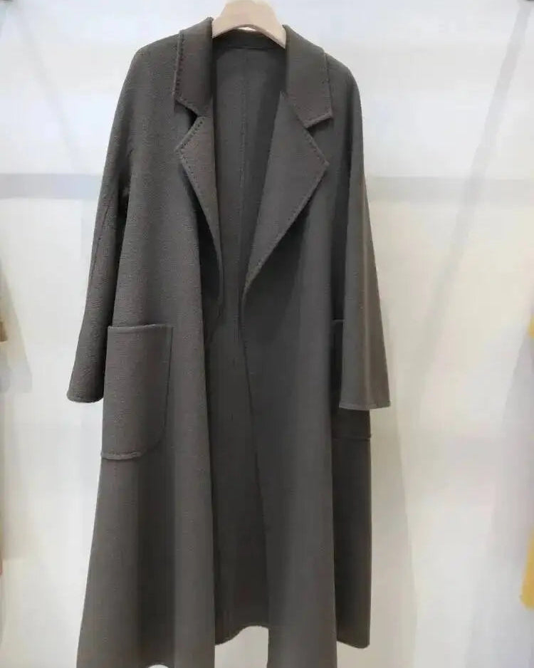 Belted A-Line Wool-Blend Coat