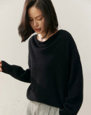 Casual Cashmere Irregular Neckline Sweater