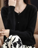 Mink Cashmere Round Neck Cardigan
