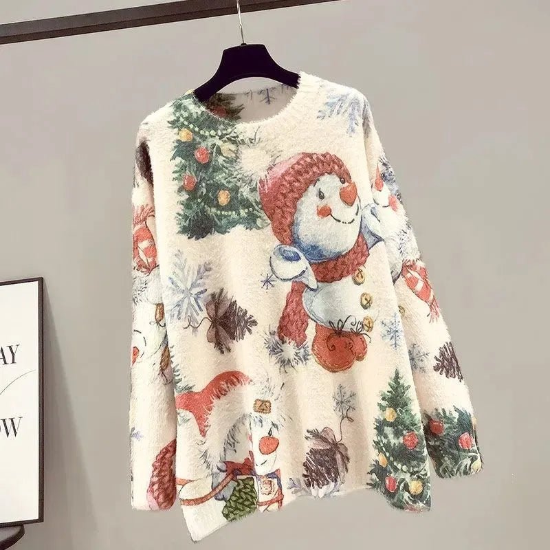 Christmas Snowman Pullover Knitted Sweater