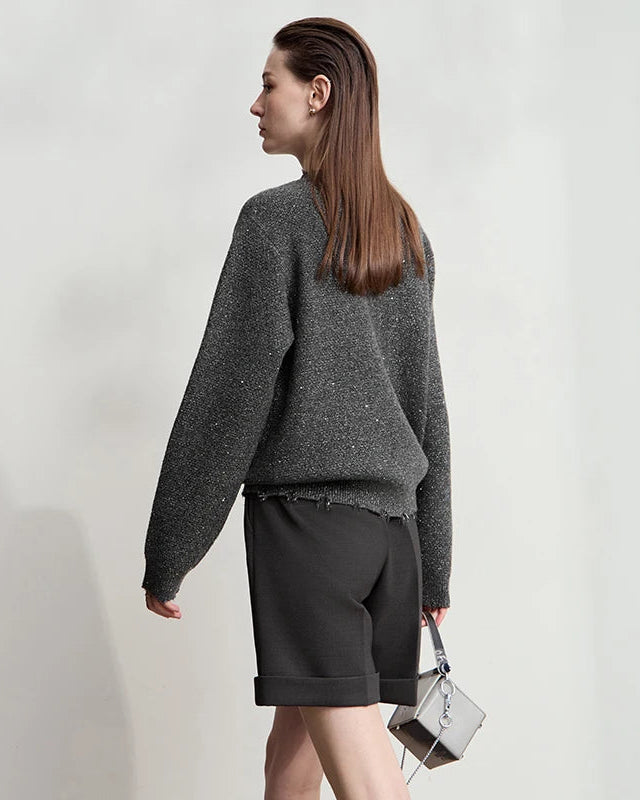 Elegant And Versatile Round Neck Knit Cardigan