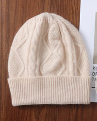 Diamond-Knit Wool Beanie
